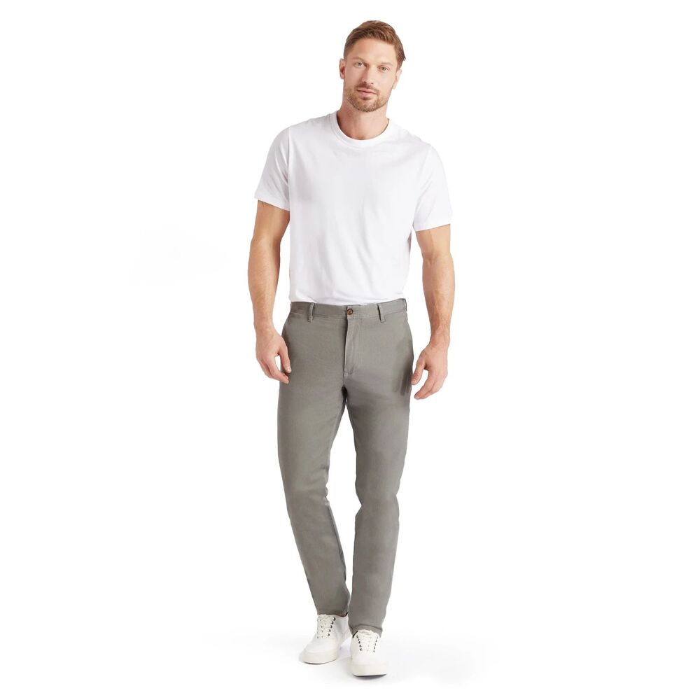 Mott & Bow Charles Slim Fit Twill Chino Pants Light Gray Mens Size 33x30 Stretch